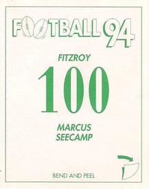1994 Select AFL Stickers #100 Marcus Seecamp Back